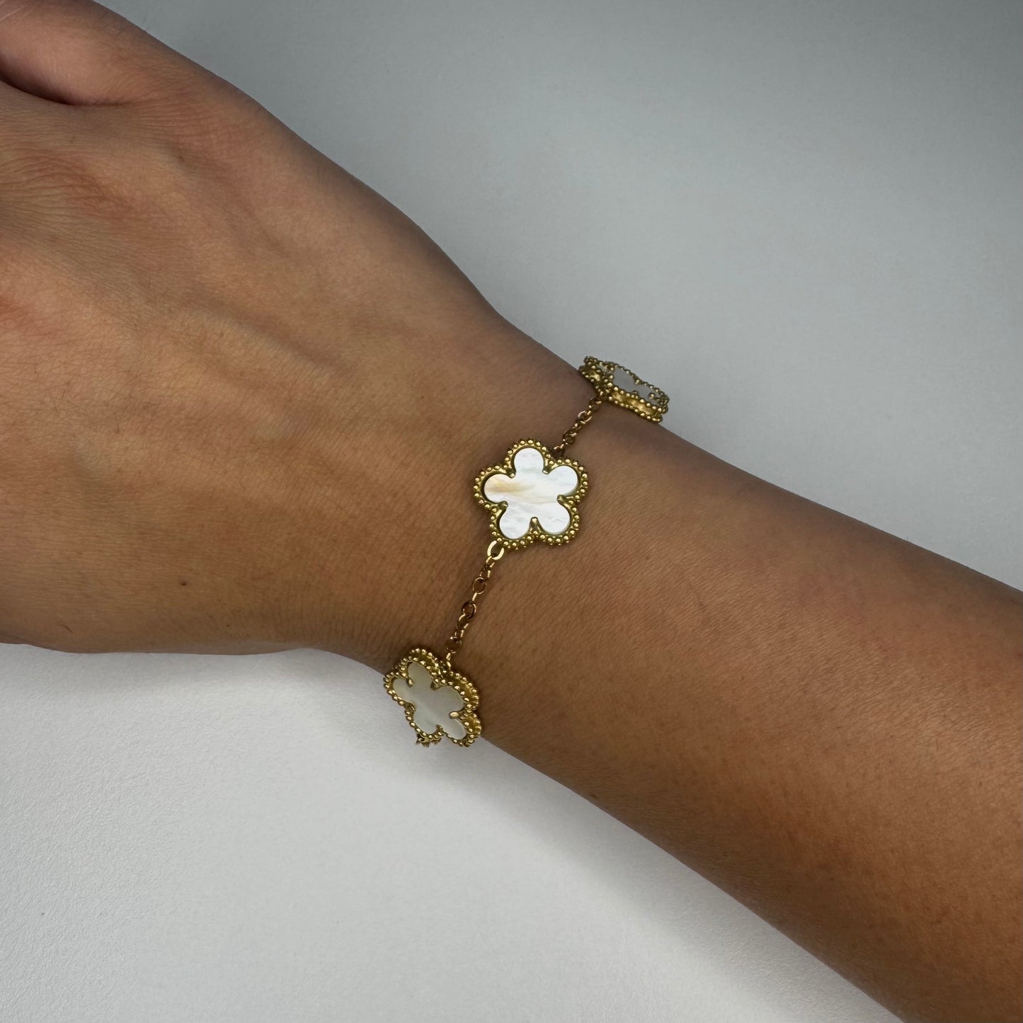 Bracelet trèfles nacrés