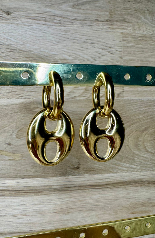 Boucle d’oreille graine de café