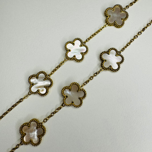 Bracelet trèfles nacrés